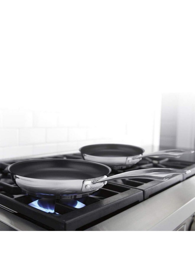 كويزينارت مجموعة مقلاة CUISINART 8922-810NS الاحترافية، مكونة من قطعتين، مصنوعة من الفولاذ المقاوم للصدأ وغير لاصقة، عبوة من قطعتين  - Image 5