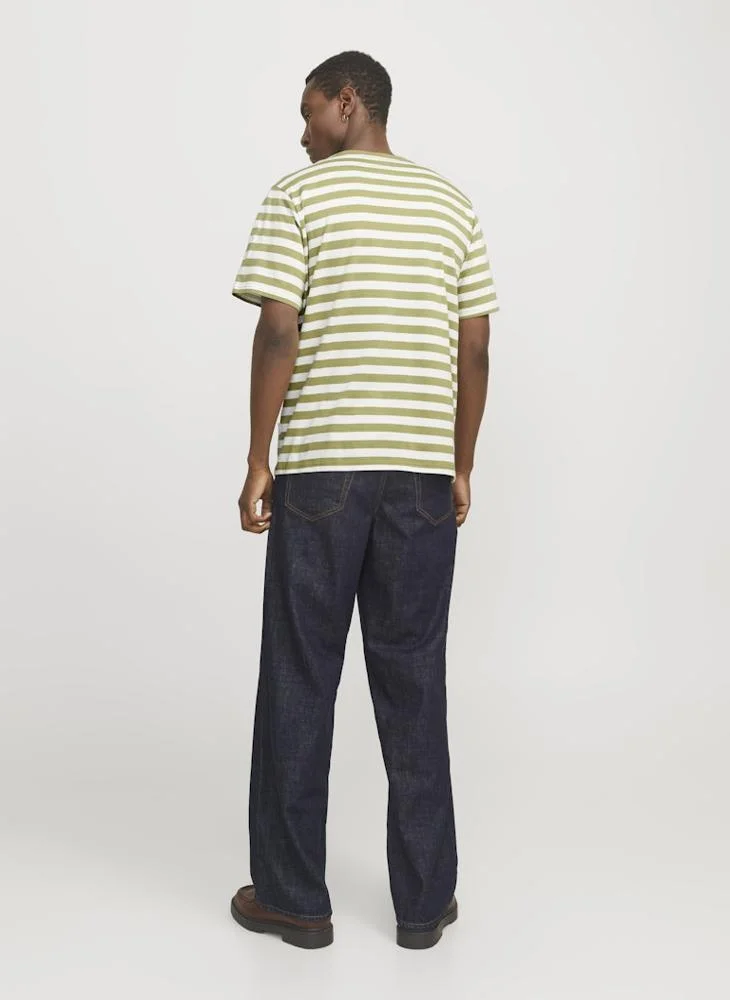 جاك اند جونز Jorvesterbro Striped Detailed T-Shirt