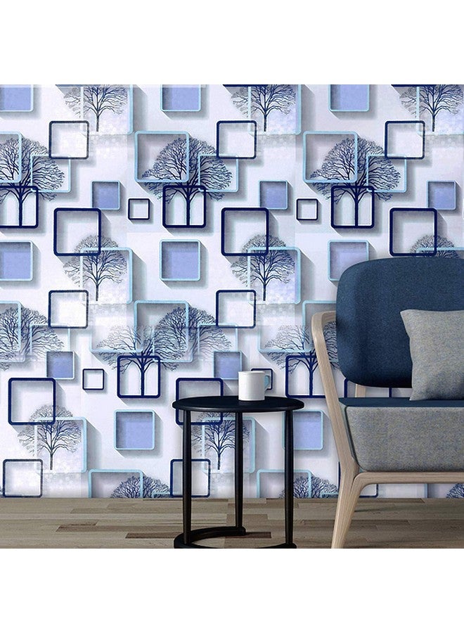 وولبين ملصقات حائط ورق حائط DIY (45 × 500 سم) إطارات ثلاثية الأبعاد من مادة البولي فينيل كلوريد ذاتية اللصق، أزرق نشط - Image 2