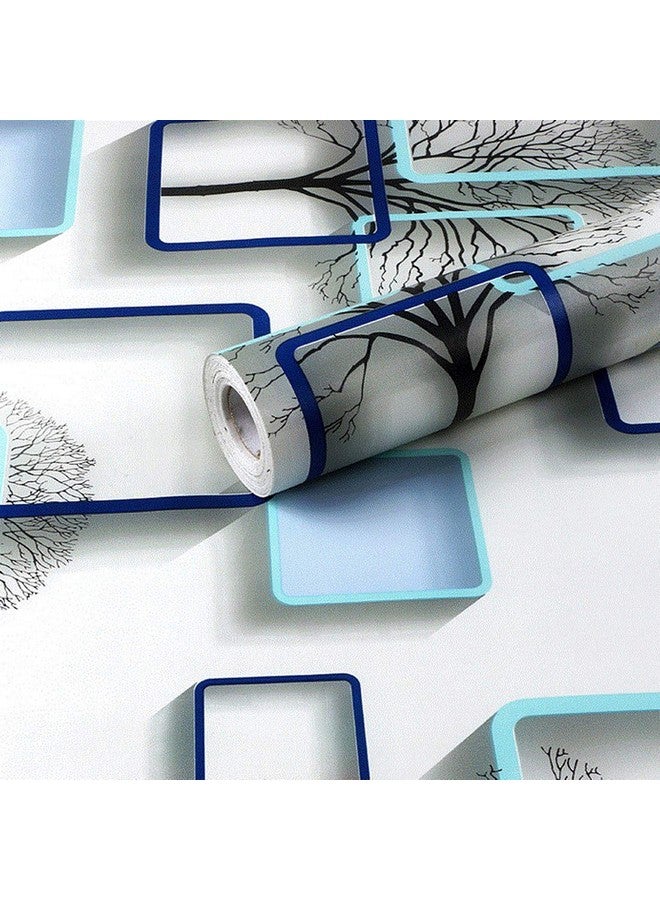 وولبين ملصقات حائط ورق حائط DIY (45 × 500 سم) إطارات ثلاثية الأبعاد من مادة البولي فينيل كلوريد ذاتية اللصق، أزرق نشط - Image 1