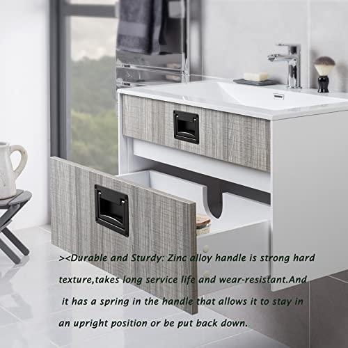 YUDTKK Zinc Alloy Recessed Pull Handle Container Handle Black Flush Lift Recessed Door Handle,4.33 Inch,1 Pack - Image 4