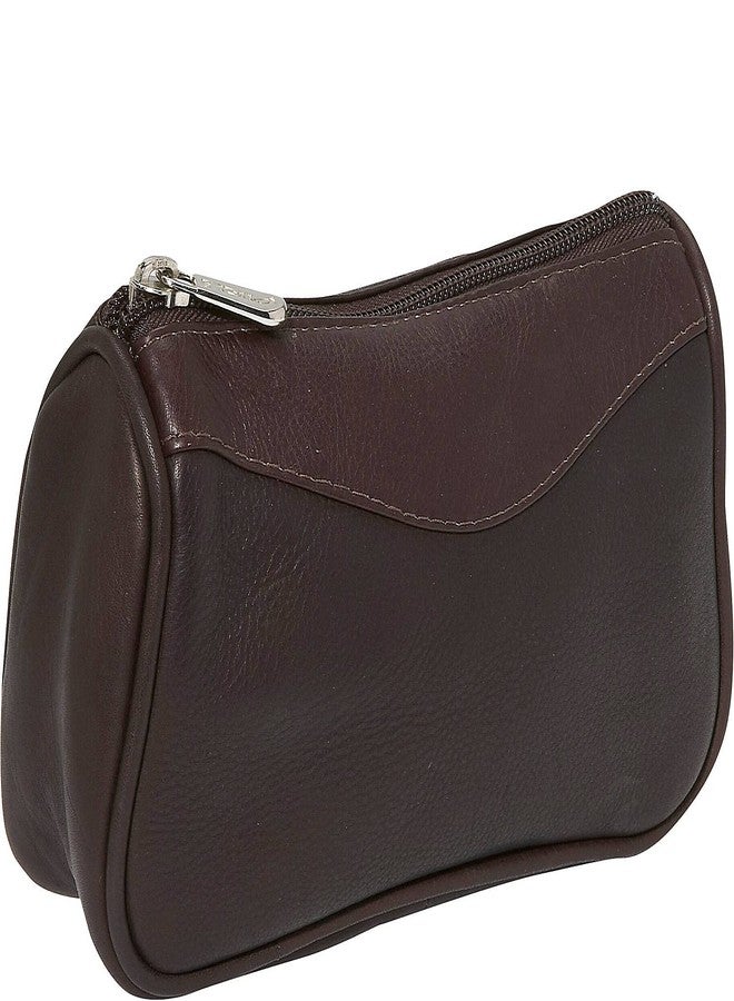 Piel Leather Carry-All Zip Pouch, Chocolate, One Size - Image 3