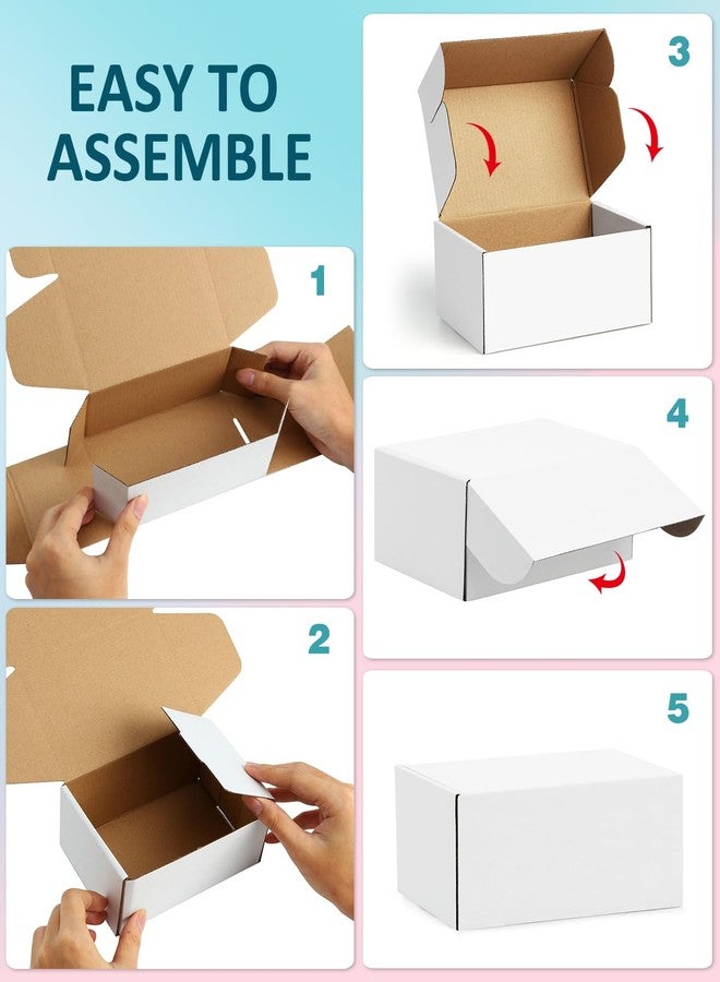 Poever Shipping Boxes 7x5x2 inches Small Mailing Boxes 50 Pack White Cardboard Corrugated Box Mailers - Image 4