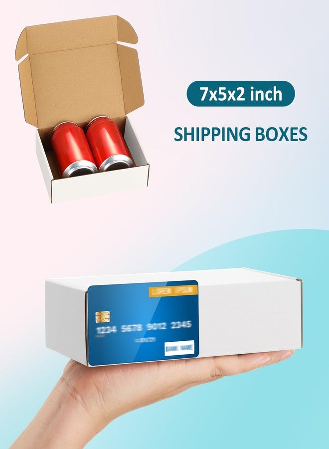 Poever Shipping Boxes 7x5x2 inches Small Mailing Boxes 50 Pack White Cardboard Corrugated Box Mailers - Image 3