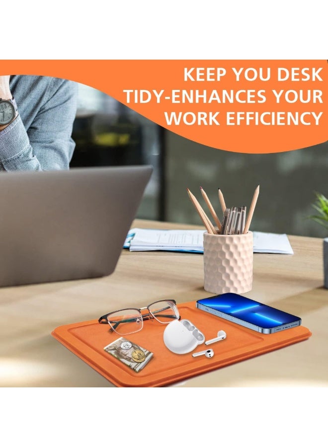 KUKH Wireless Charging Tray Pad and Desk Organizer Compatible with Phone, AirPods, and More, Multi-Functional Fast Charging Station - Image 3