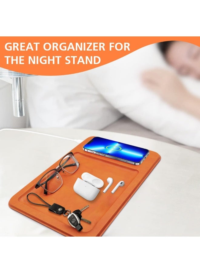 KUKH Wireless Charging Tray Pad and Desk Organizer Compatible with Phone, AirPods, and More, Multi-Functional Fast Charging Station - Image 4