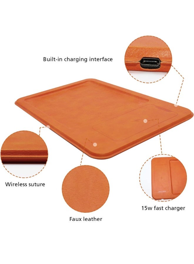 KUKH Wireless Charging Tray Pad and Desk Organizer Compatible with Phone, AirPods, and More, Multi-Functional Fast Charging Station - Image 5