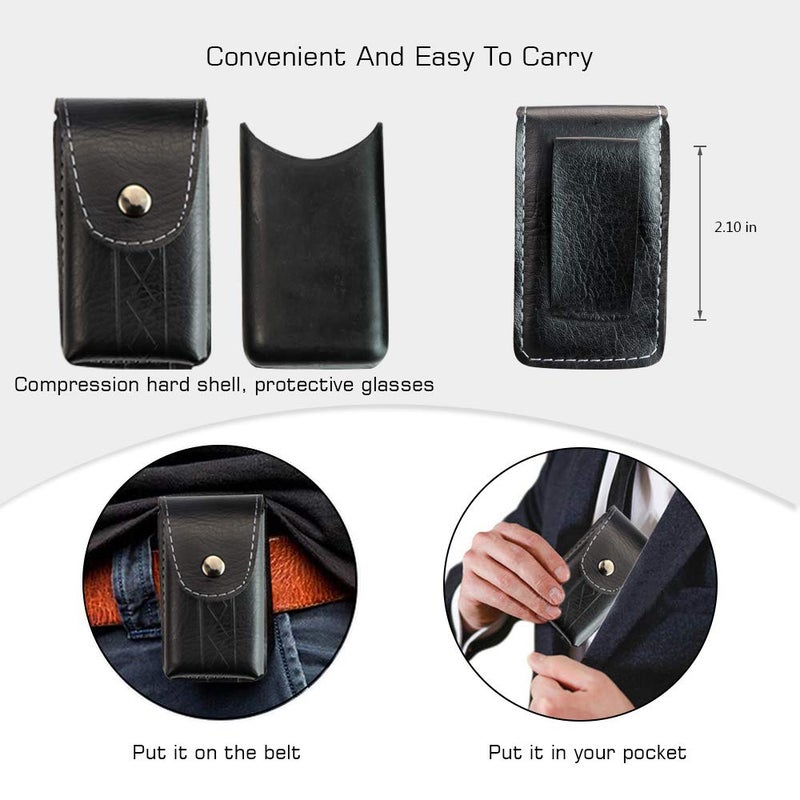 VisionGlobal 3 Pair Reading Glasses Foldable Readers with Blue Light Blocking lens Compact Folding Glasses for Women Reading Case Included (Black, 2.00 Magnification) - Image 4