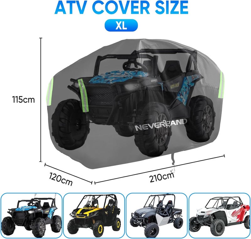 NEVERLAND ATV Cover 300D Oxford Cloth Compatible with Polaris Sportsman Yamaha Grizzly Honda Kawasaki with Straps Reflective Storge, Heavy Duty Waterproof 4 Wheeler Cover Quad Cover for All Season - Image 4