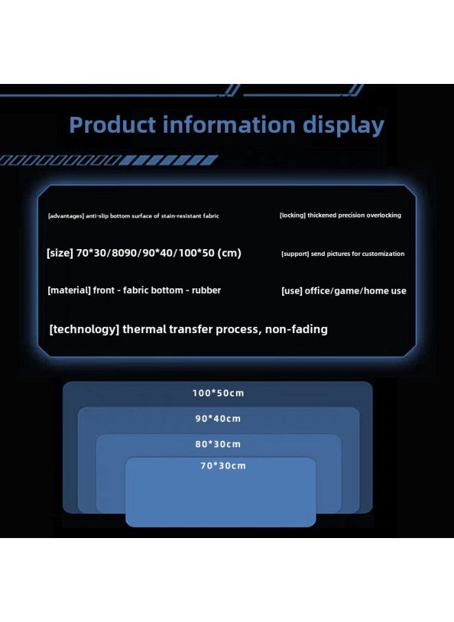 Generic - Game Mouse Pad Oversized Jinke Heroes League LOL Animation Creative Keyboard Pad Thickened Dirty-Resistant Table Mat-Color:300*800*2mm-Pattern:Style 6 - Image 1