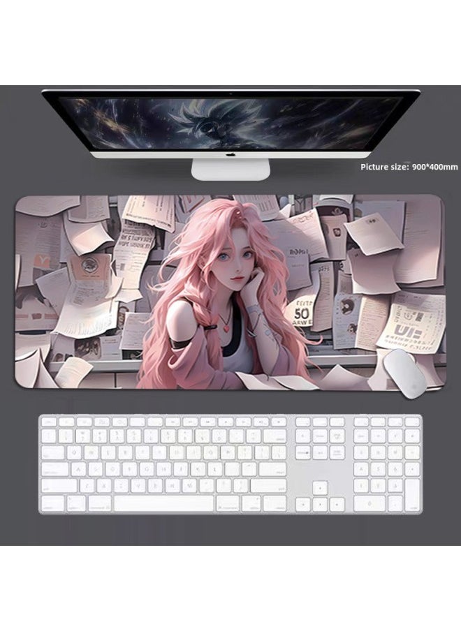 Generic - Game Mouse Pad Oversized Jinke Heroes League LOL Animation Creative Keyboard Pad Thickened Dirty-Resistant Table Mat-Color:300*800*2mm-Pattern:Style 6 - Image 1