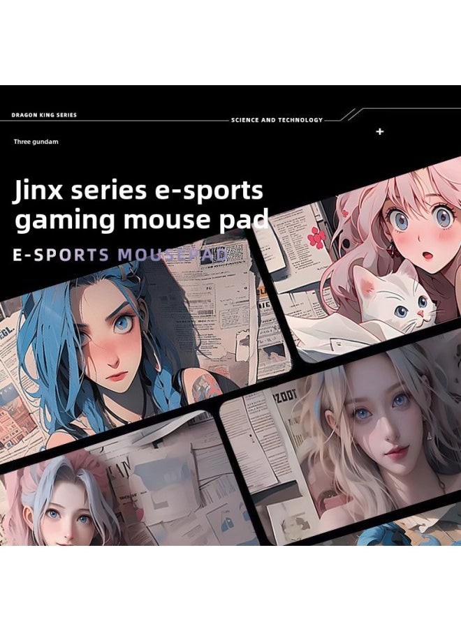 Generic - Game Mouse Pad Oversized Jinke Heroes League LOL Animation Creative Keyboard Pad Thickened Dirty-Resistant Table Mat-Color:300*800*2mm-Pattern:Style 6 - Image 1