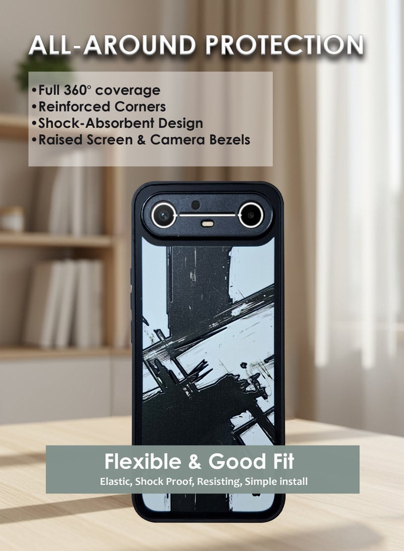 Tecno Pova Slim Hand Grip Case Cover - Magnetic Hand Grip Holder & Kickstand Case For Tecno Pova Slim - Strong Grip for Magnetic Car Holder, Stylish Silicone Case & Functional, Ultimate Convenience & Hands-Free Viewing - Black - Image 4