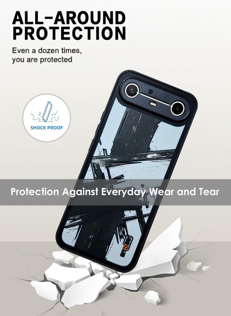 Tecno Pova Slim Hand Grip Case Cover - Magnetic Hand Grip Holder & Kickstand Case For Tecno Pova Slim - Strong Grip for Magnetic Car Holder, Stylish Silicone Case & Functional, Ultimate Convenience & Hands-Free Viewing - Black - Image 3