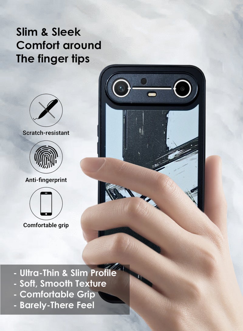 Tecno Pova Slim Hand Grip Case Cover - Magnetic Hand Grip Holder & Kickstand Case For Tecno Pova Slim - Strong Grip for Magnetic Car Holder, Stylish Silicone Case & Functional, Ultimate Convenience & Hands-Free Viewing - Black - Image 5
