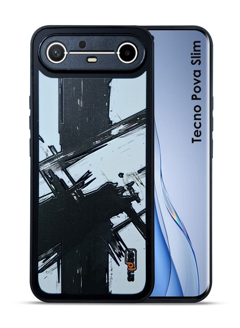 Tecno Pova Slim Hand Grip Case Cover - Magnetic Hand Grip Holder & Kickstand Case For Tecno Pova Slim - Strong Grip for Magnetic Car Holder, Stylish Silicone Case & Functional, Ultimate Convenience & Hands-Free Viewing - Black - Image 1