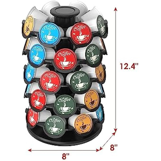 ريحني منظم حامل دوامة تخزين كبسولات القهوة متوافق مع كبسولات KCup - Image 3