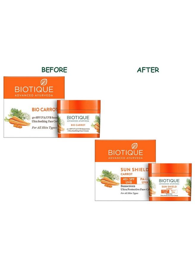 Biotique كريم واقي من الشمس صن شيلد جزر 40+ SPF UVB واقي فائق الحماية للوجه 50 جرام (عبوة من 2) - Image 3