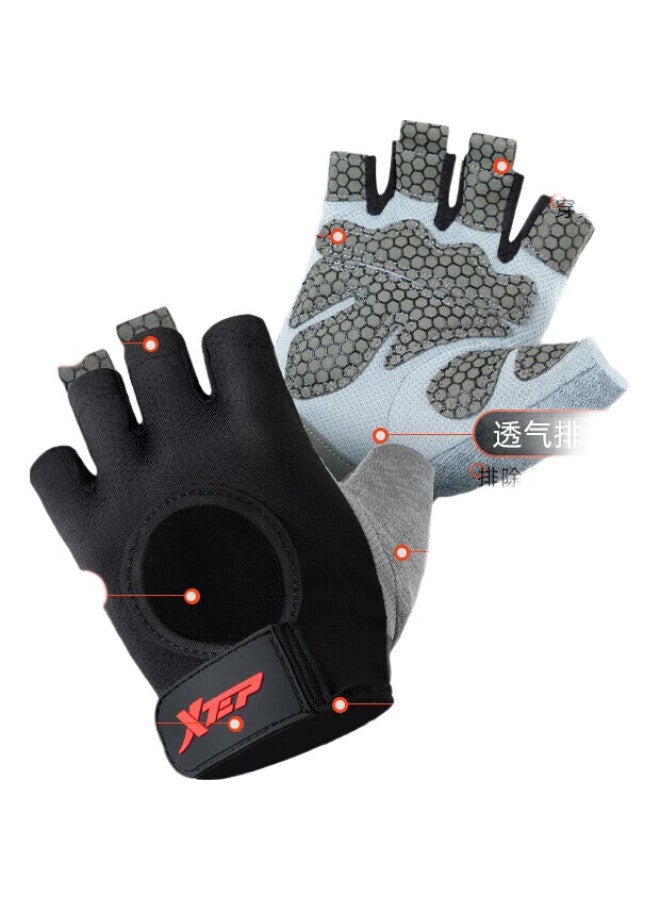 XTEP Fitness Gloves For Men, Sports Pull-Up Bar Anti-Slip Cycling Mountain Climbing Half Finger Dumbbell Callus Protection Xl - Image 1