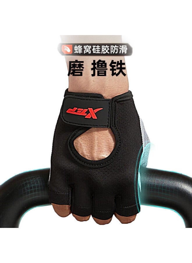 XTEP Fitness Gloves For Men, Sports Pull-Up Bar Anti-Slip Cycling Mountain Climbing Half Finger Dumbbell Callus Protection Xl - Image 3