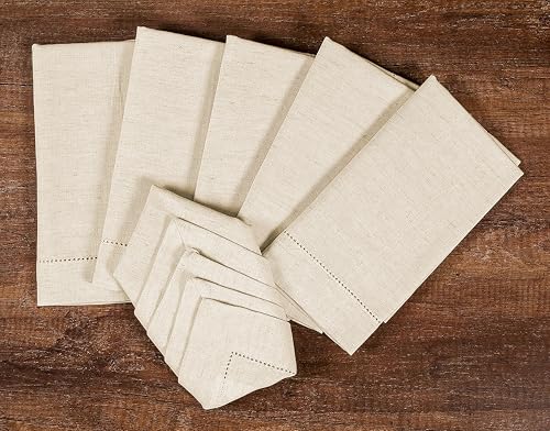 Goroly Home Flax Linen Napkins Set of 12-18x18 Inch Reusable Cloth Dinner Napkins - Natural Color Table Napkin for Dining, Wedding, Parties, Mothers Day, & Everyday Use - Soft, Durable, Eco-Friendly Fabric - Image 4