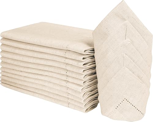 Goroly Home Flax Linen Napkins Set of 12-18x18 Inch Reusable Cloth Dinner Napkins - Natural Color Table Napkin for Dining, Wedding, Parties, Mothers Day, & Everyday Use - Soft, Durable, Eco-Friendly Fabric - Image 5