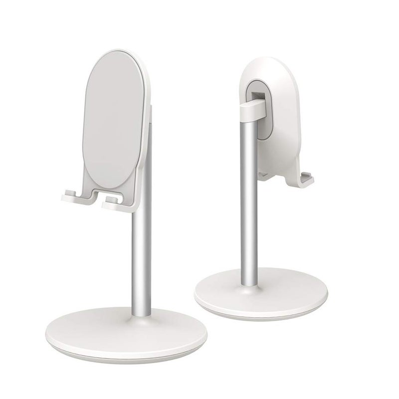 Bright Stone Phone Stand for Desk, Adjustable Cell Phone Holder for Desk, Compatible with 4"-12.9" Phones/Tablet/iPhone/iPad/Switch (White) - Image 1