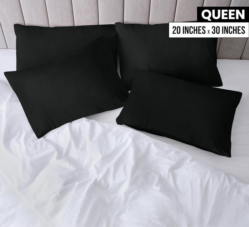 Utopia Bedding Queen Pillowcases - 12 Pack - Bulk Pillowcase Set - Envelope Closure - Soft Brushed Microfiber Fabric - Shrinkage and Fade Resistant Pillow Covers 20 x 30 Inches (Queen, Black) - Image 2