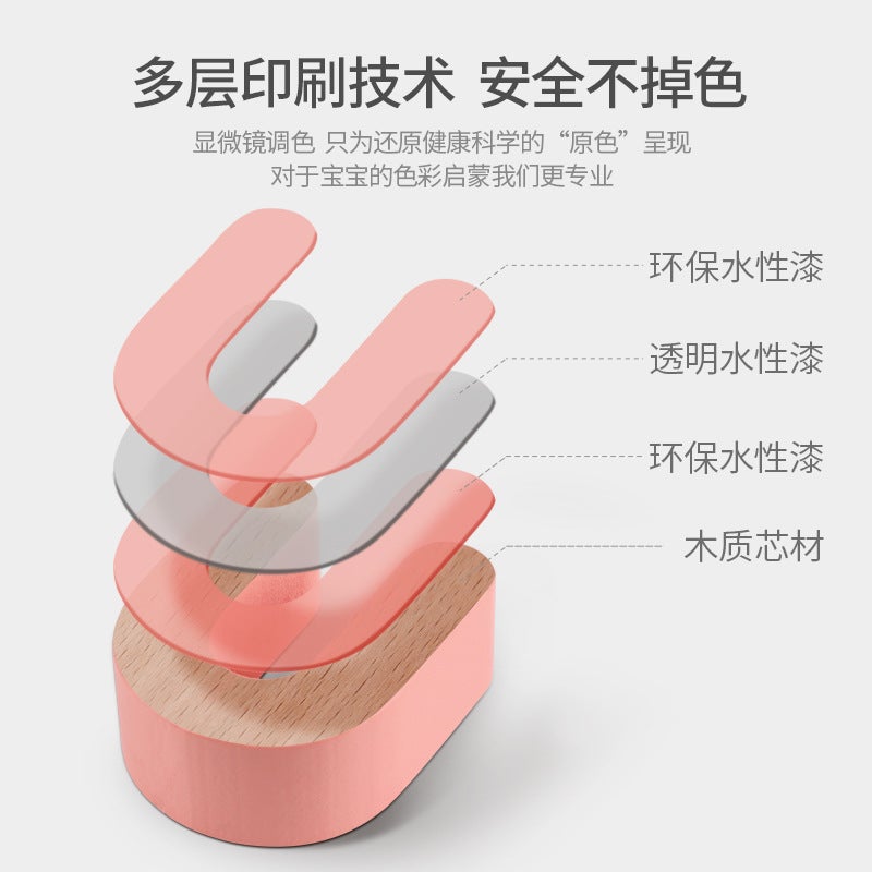 Children'S Puzzle Jigsaw Puzzle Makaron Wooden Digital Alphabet Shape Cognitive Board Hand Scratch Board Wooden Toy - Image 5