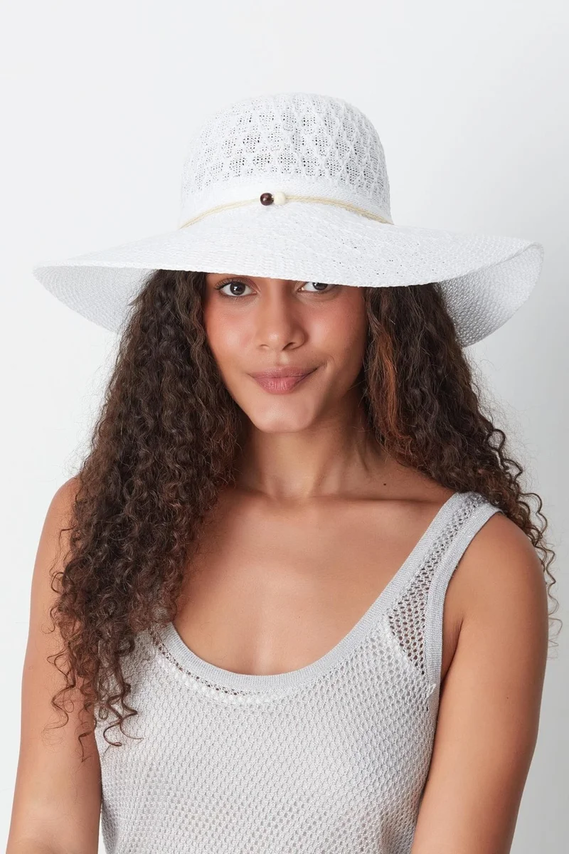 C&city Mercerized Beach Hat T24740-07 White