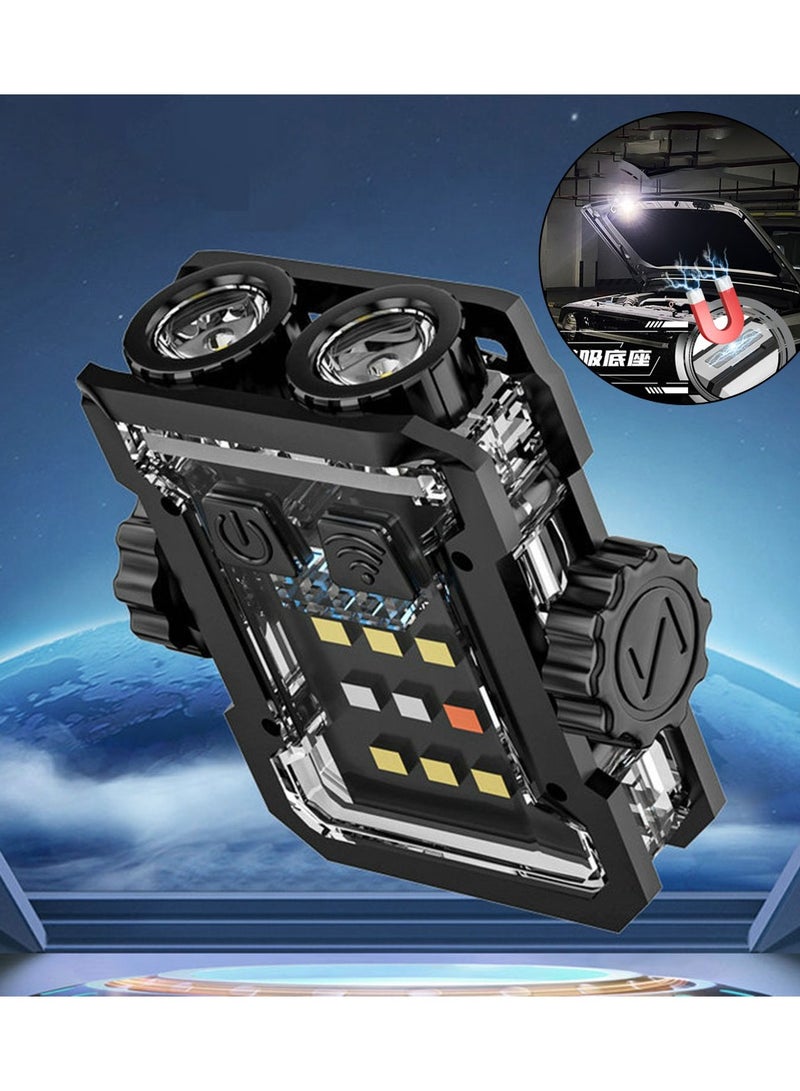 Small rechargeable searchlight with front, side and emergency lights - Image 1