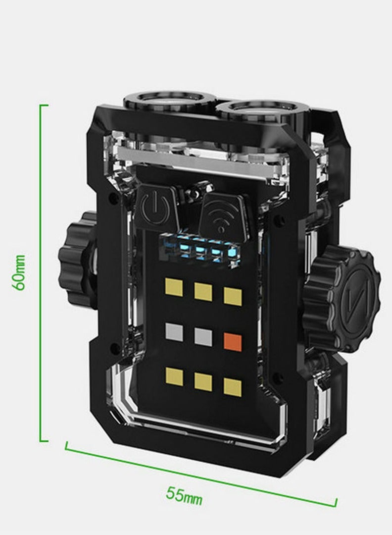 Small rechargeable searchlight with front, side and emergency lights - Image 2