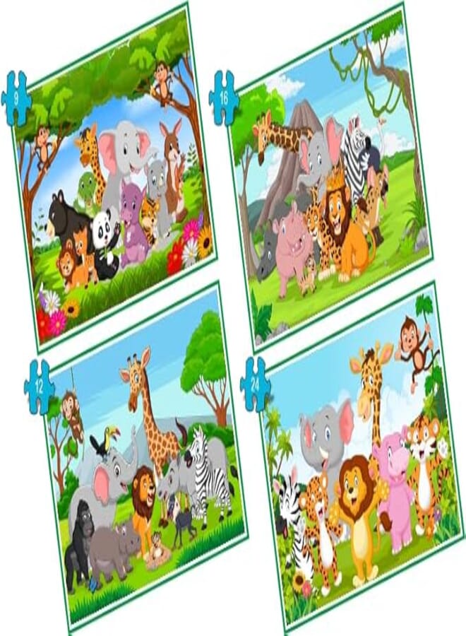 Puzzle 4 in 1 Jungle Animals 
