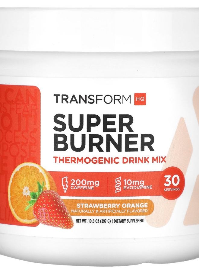 TransformHQ Super Burner Thermogenic Drink Mix Strawberry Orange 10.6 oz (297 g) 