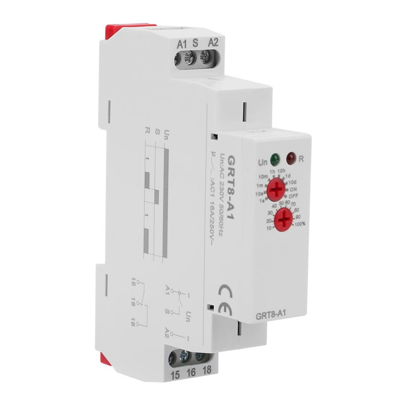 GEYA Power-On Delay Relay: AC 220V, 0.1s-10 Days Wide Range - Knob Adjustable, Stable Performance Led Indicator Relay for DIN Rail Mounting - Image 1