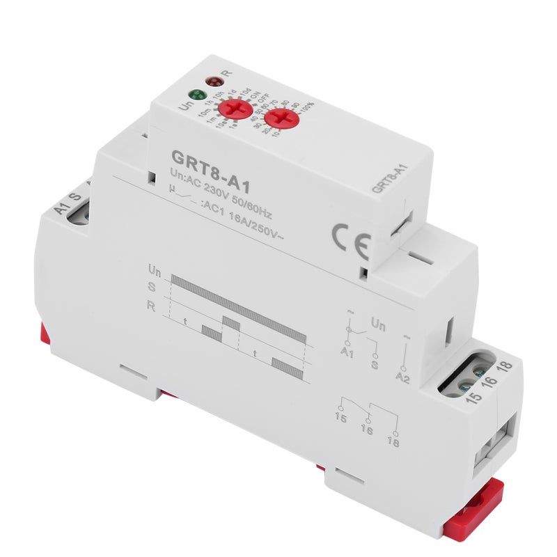 GEYA Power-On Delay Relay: AC 220V, 0.1s-10 Days Wide Range - Knob Adjustable, Stable Performance Led Indicator Relay for DIN Rail Mounting - Image 3