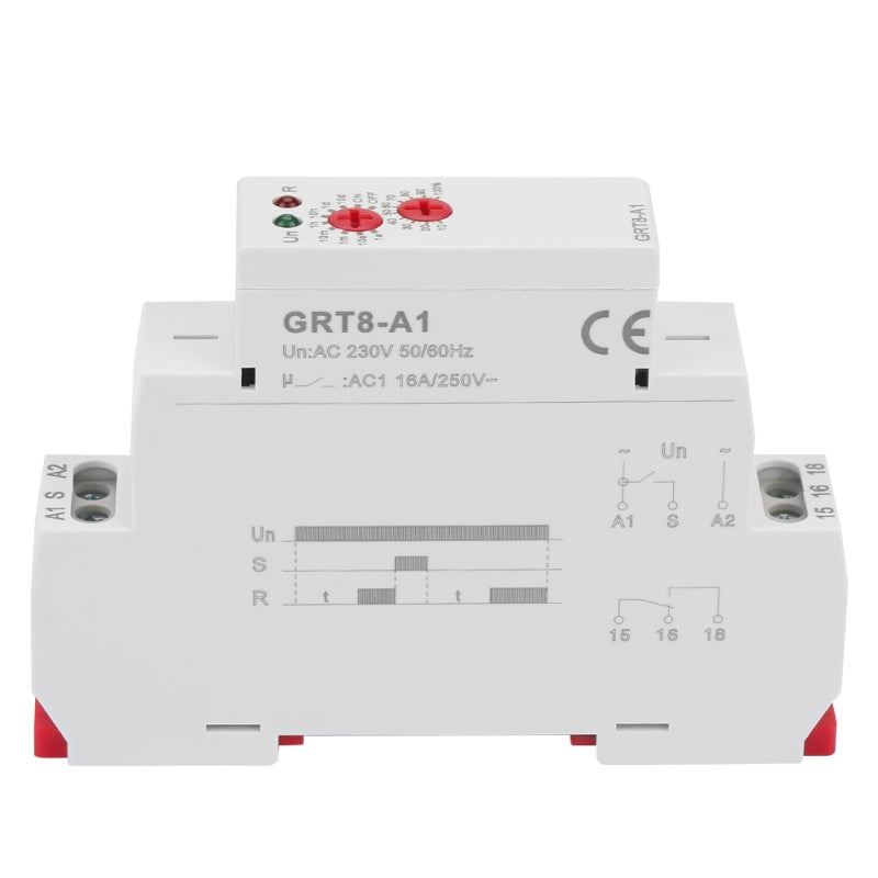 GEYA Power-On Delay Relay: AC 220V, 0.1s-10 Days Wide Range - Knob Adjustable, Stable Performance Led Indicator Relay for DIN Rail Mounting - Image 4