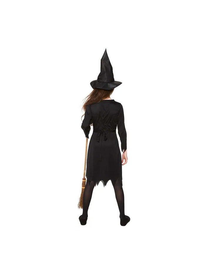 MAD TOYS Witch Sorceress Kids  Costume Dress With Hat-84569-S-3-4Y-Black - Image 2