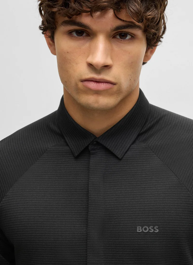 BOSS Regular-fit shirt in knitted cotton piqué