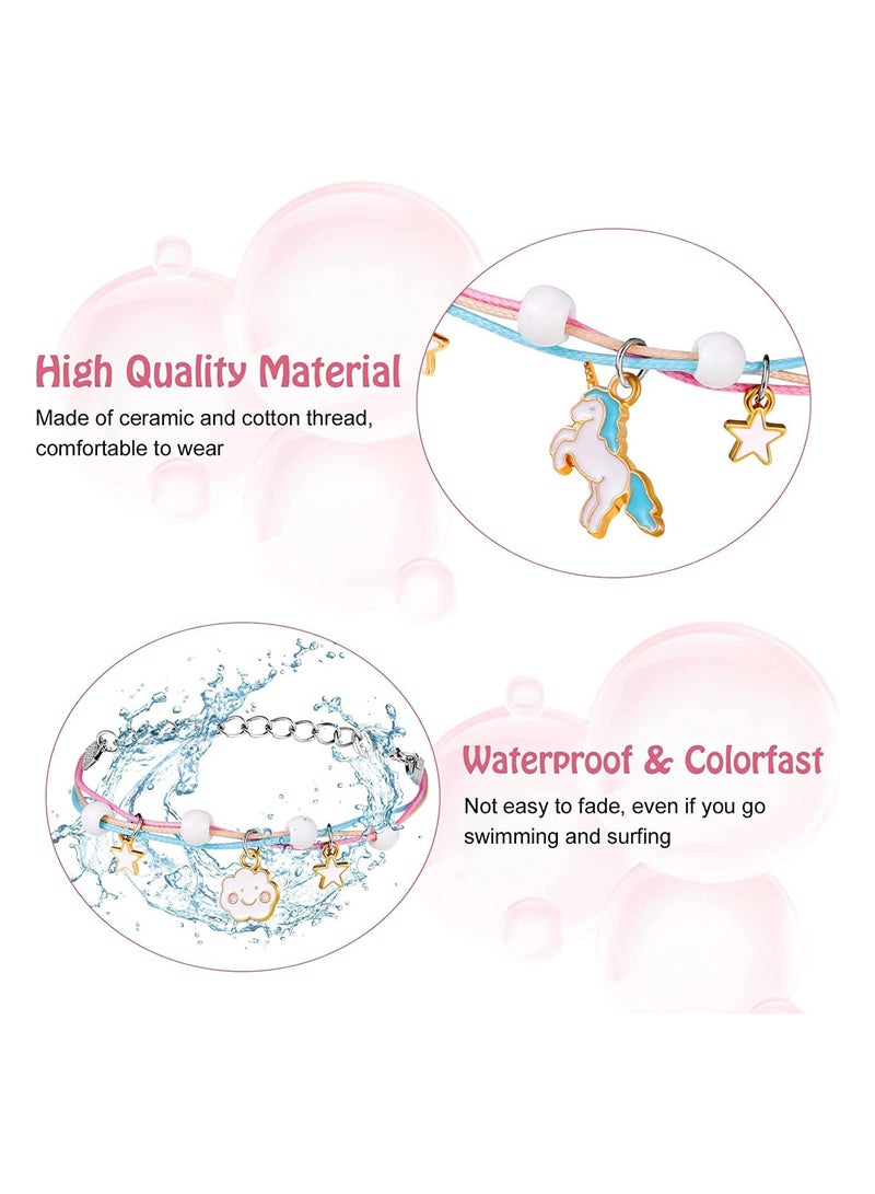 SYOSI Friendship Bracelets for Girls, 6Pcs Adjustable Friendship Bracelets Unicorn Handmade Braided Bracelets for Girls Birthday Jewellery Party Bags Fillers, Personality Hand String Girlfriends Gift - Image 2