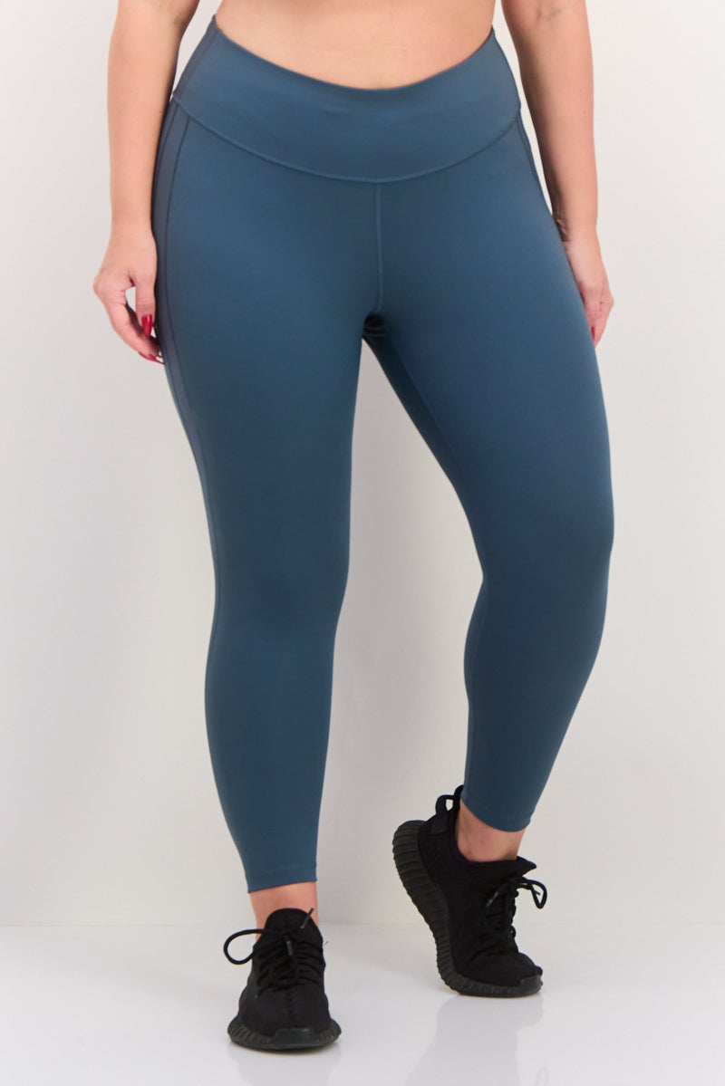 Adidas Women Plus Size Training 7/8 Leggings, Sage Blue - Image 1