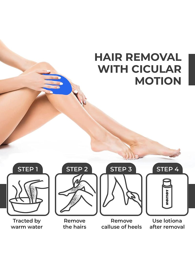 The Original Hair & Dead Skin Remover - Reusable and washable, gives you ultimate smoothness without water or shaving! "blue"
