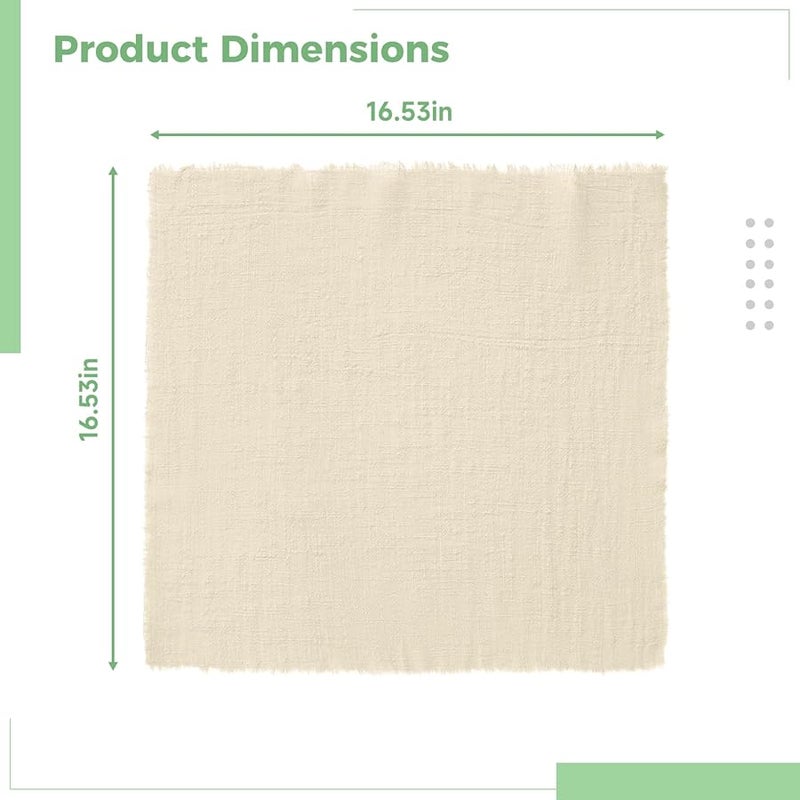 مجموعة من 12 فوطة قطنية بوهو بحواف دنيم مهدبة 16.5 × 16.5 بوصة - Image 5