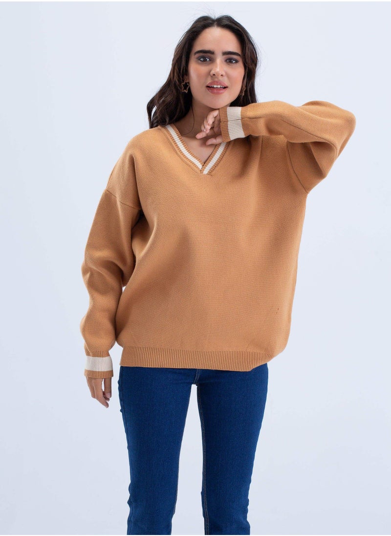 Carina striped-cuff-neck-pullover  - Image 2
