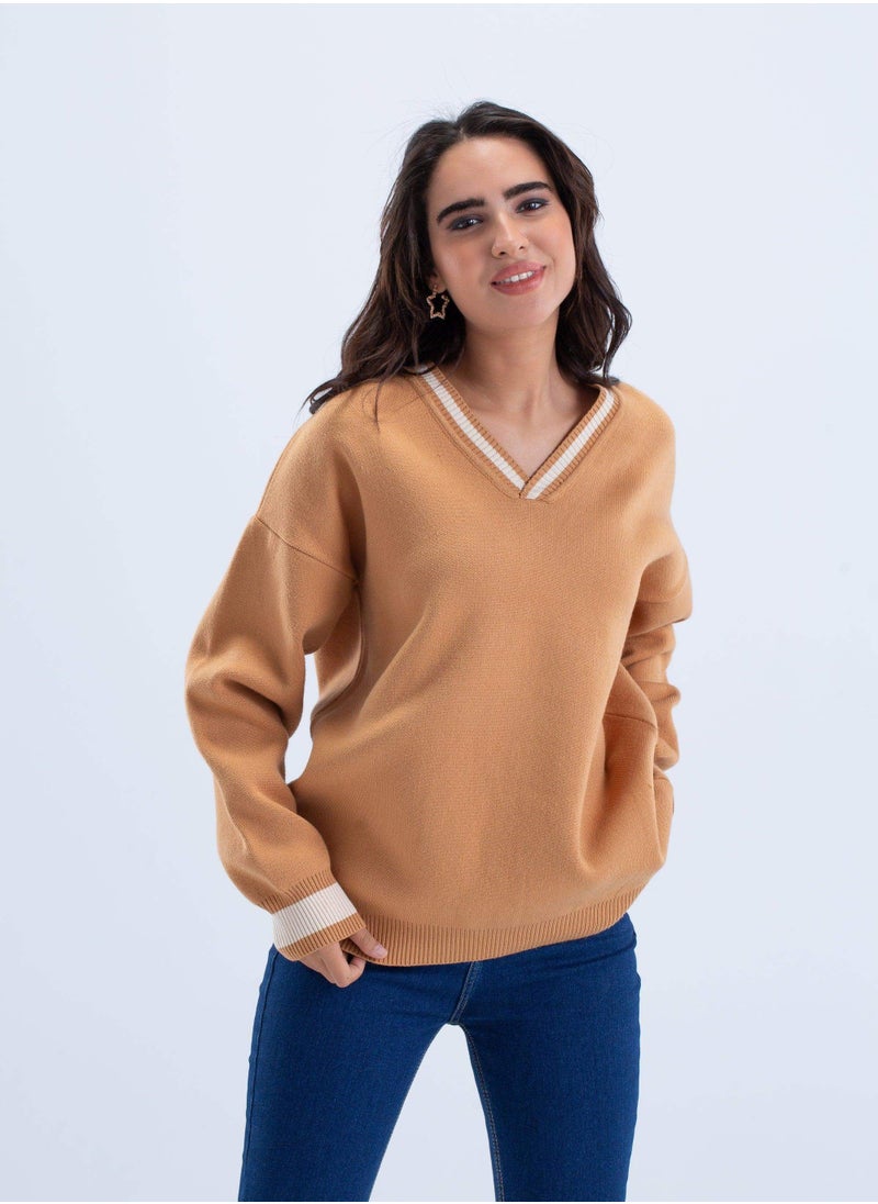 Carina striped-cuff-neck-pullover  - Image 3