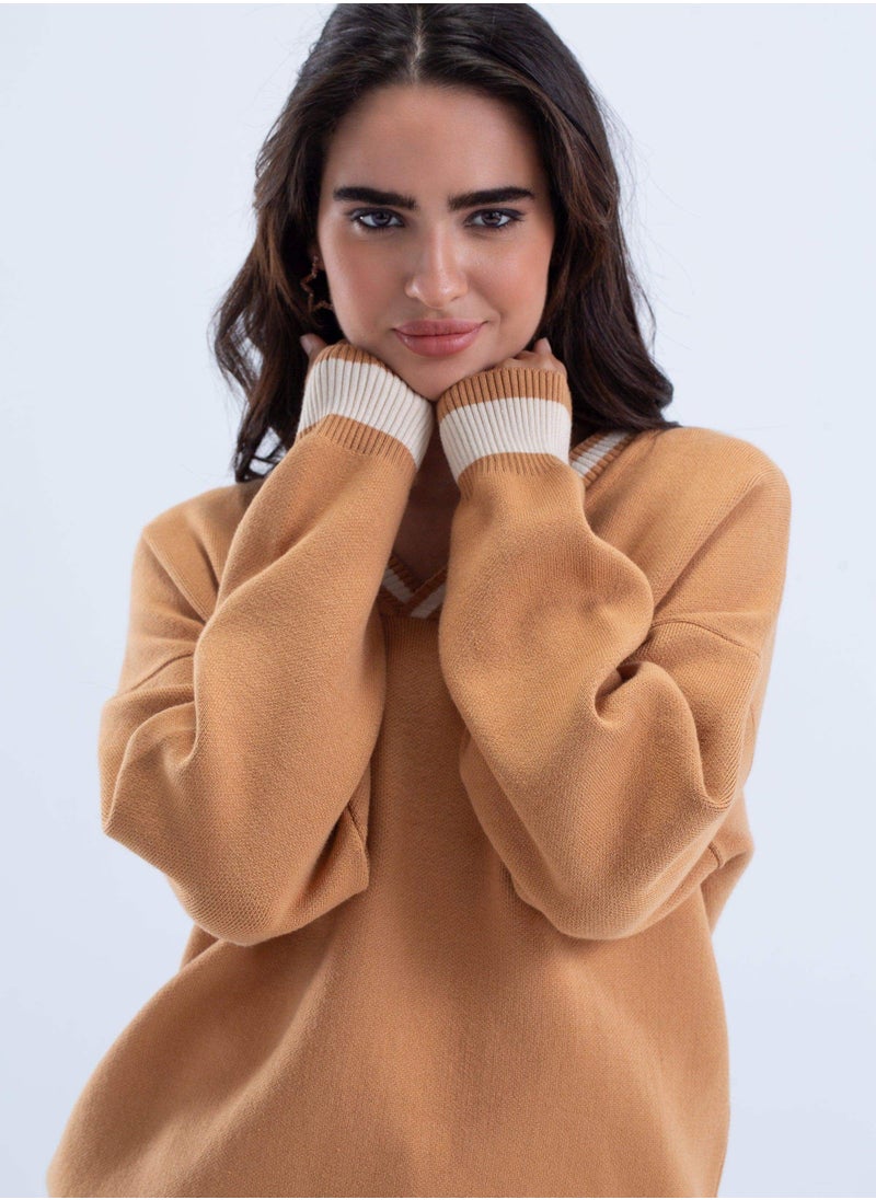 Carina striped-cuff-neck-pullover  - Image 4