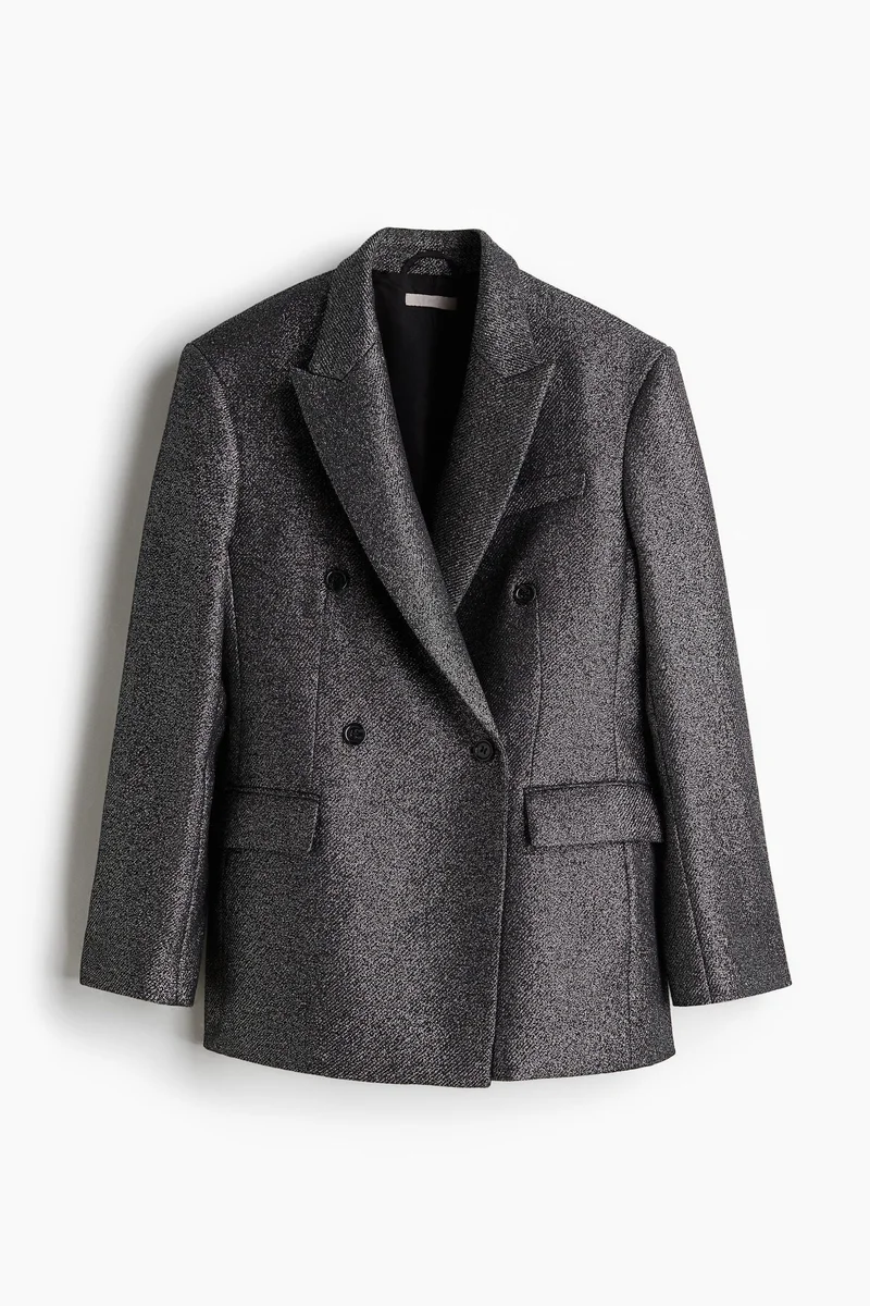 H&M Wool-blend glittery blazer