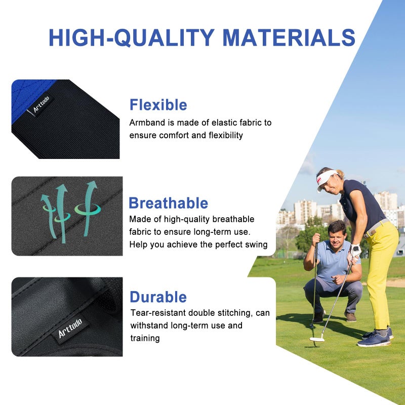 Arttodo Golf Training Kit with Arm Band & Wrist Strap, Golf Swing Training Aid to Correct Wrist Angle and Develop Muscle Memory for Beginner Golfers - Image 5