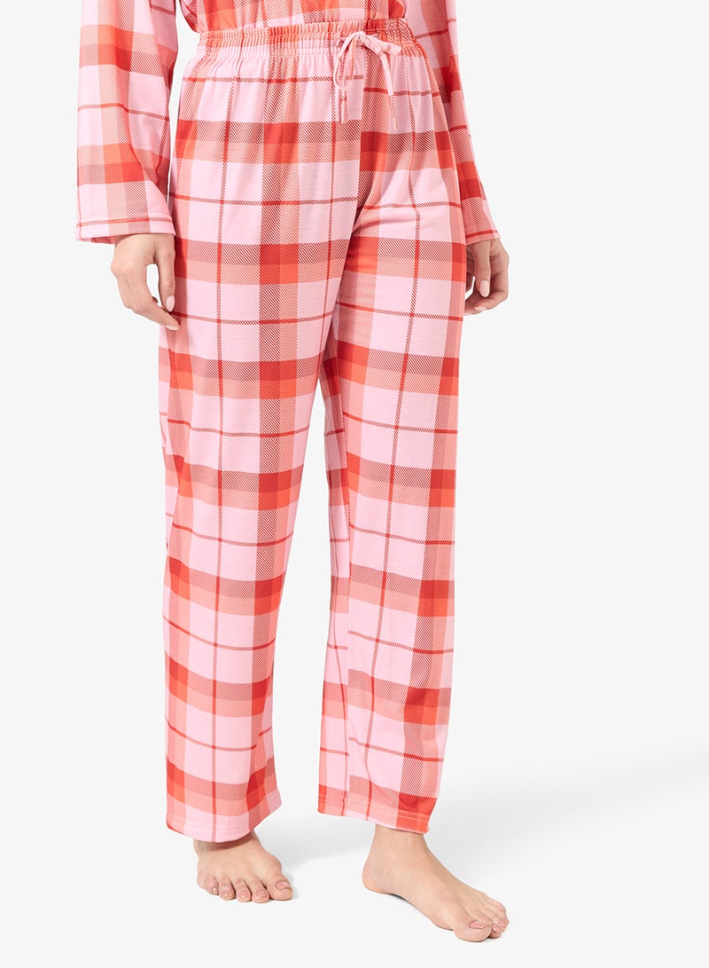 جينجر طقم بيجامة وقميص قطني كاروهات - Image 4