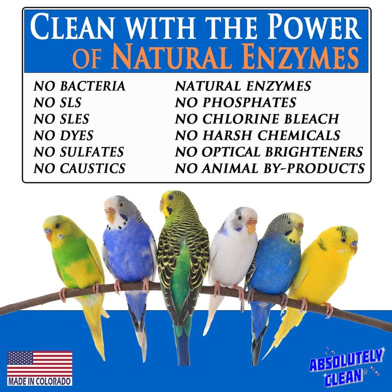 Absolutely Clean Amazing Bird Cage Cleaner and Deodorizer - Just Spray/Wipe - Safely & Easily Removes Bird Messes Quickly and Easily - Made in The US - Fragrance Free (32oz Pack of 1) - Image 4